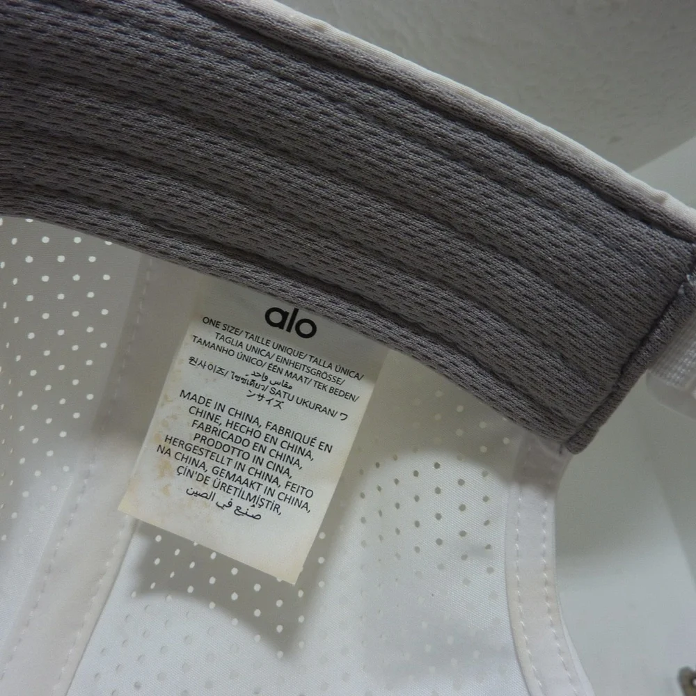 Alo District Trucker Hat Unisex WHITE Embroidered Logo Baseball Cap Hat One Size - Picture 6 of 7